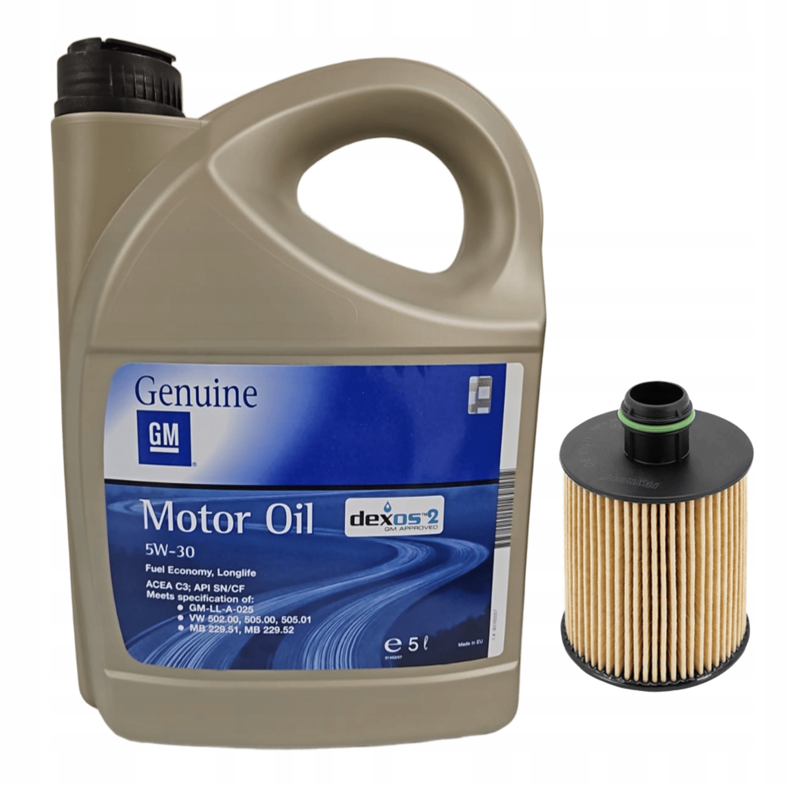 OLEJ DEXOS 2 5W30 5L GM + FILTR OLEJU DO OPEL INSIGNIA A 2.0 CDTi