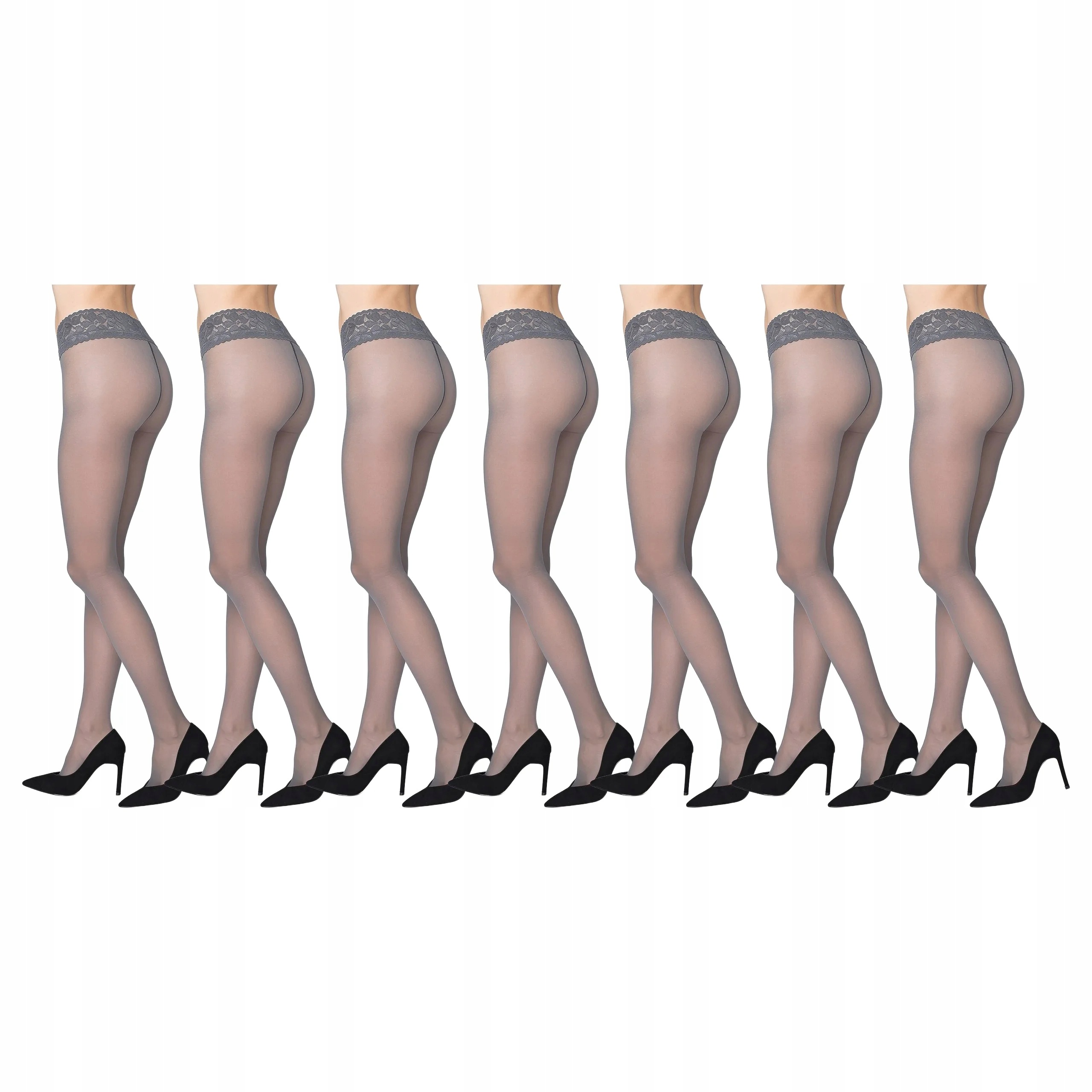 7 x Punčocháče Erotic Vita Bassa 30 den Marilyn Grigio 4-L