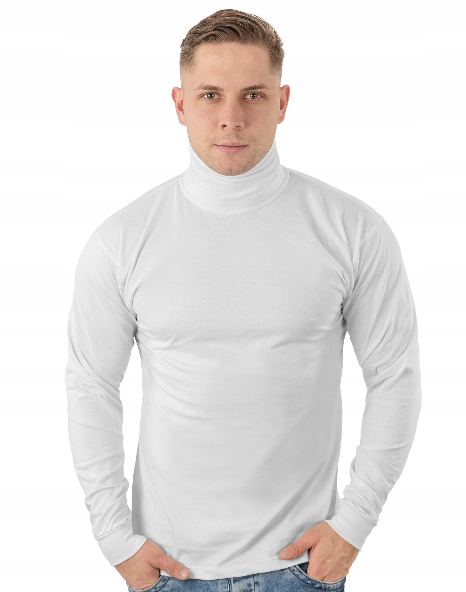 

Elegancki Sweter Golf Męski Golfy Wxm r XL biały