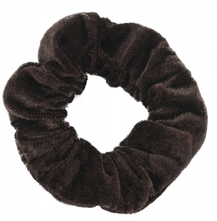 

Gumka Do Włosów Duża Welurowa Scrunchie Brązowa