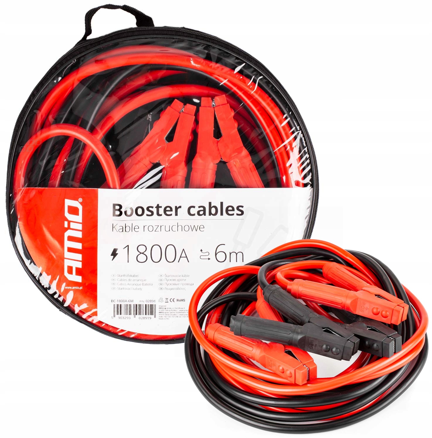 KABLE PRZEWODY ROZRUCHOWE 1800A MATA ANTYSZRONOWA OSŁONA SZYBĘ LUSTERKA BUS Długość 6 m