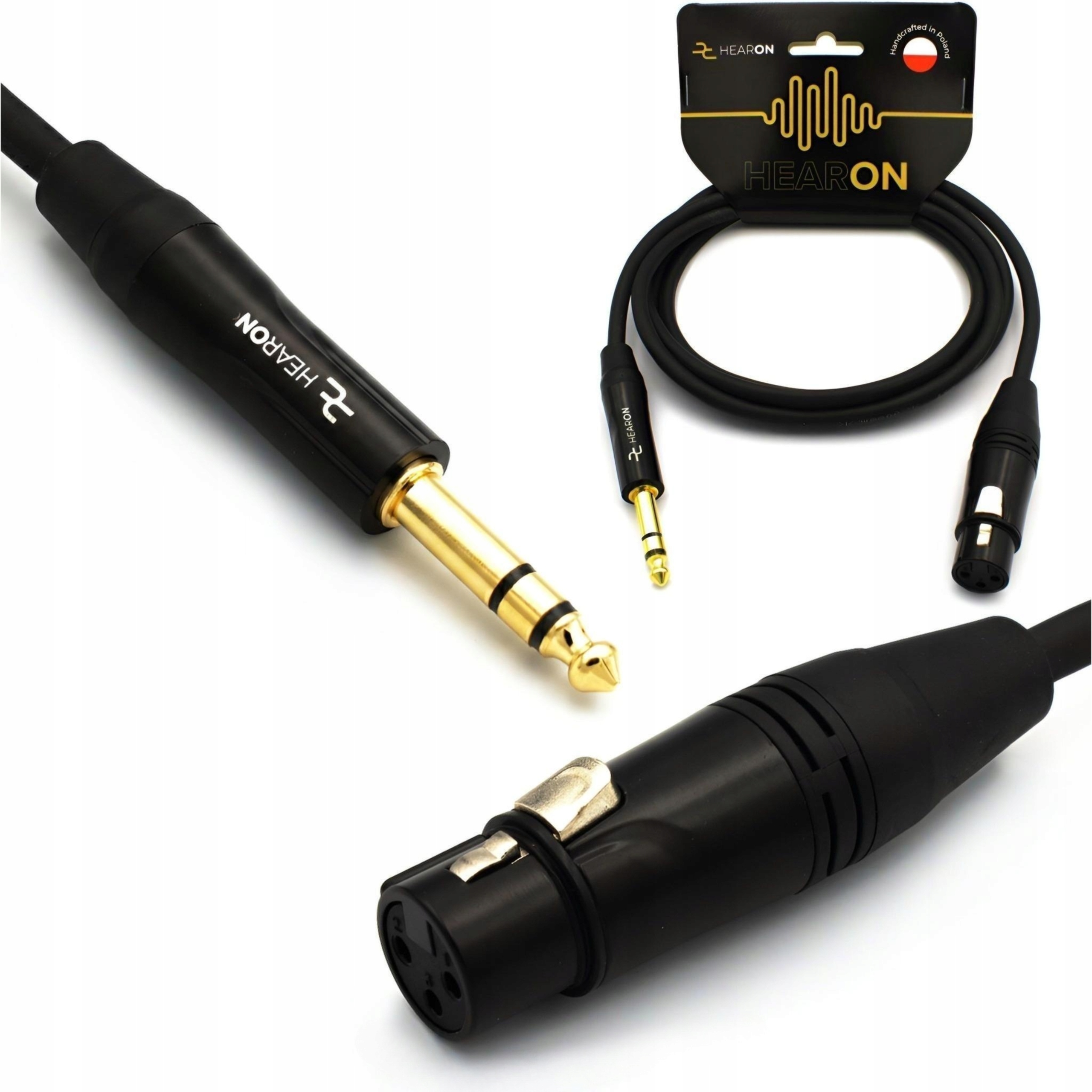 Hearon Pro Kabel Symetryczny wtyk Duży Jack 6,3 Trs stereo Xlr żeński 5m