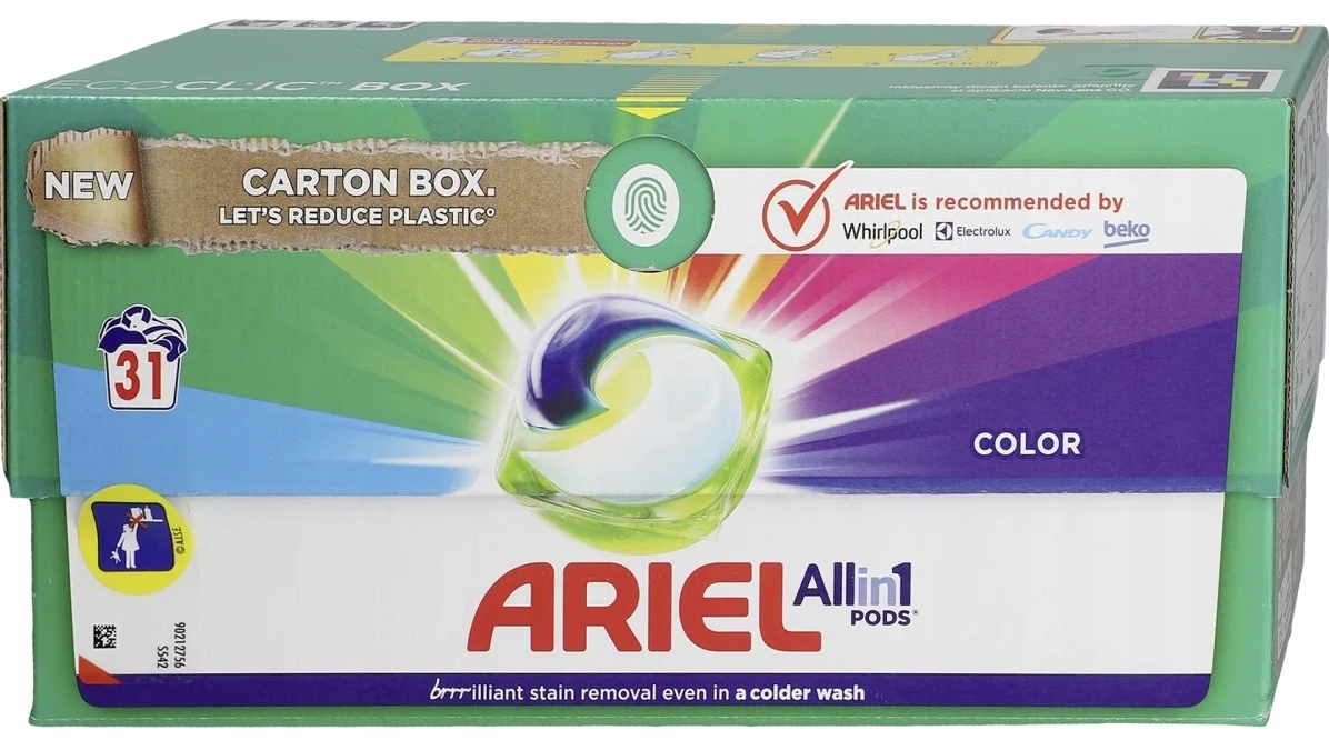 Levně Ariel All in One Pods Kapsle na praní barevných tkanin, 31 kusů