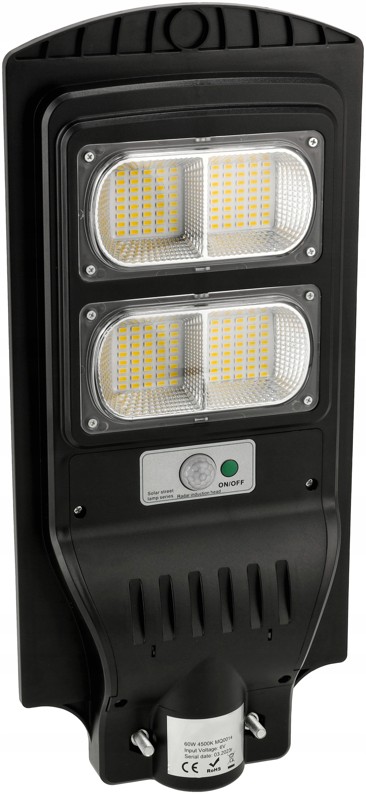 Lampa Solarna Led Latarnia Uliczna Ogrodowa Czujnik Ruchu Zmierzchu Pilot