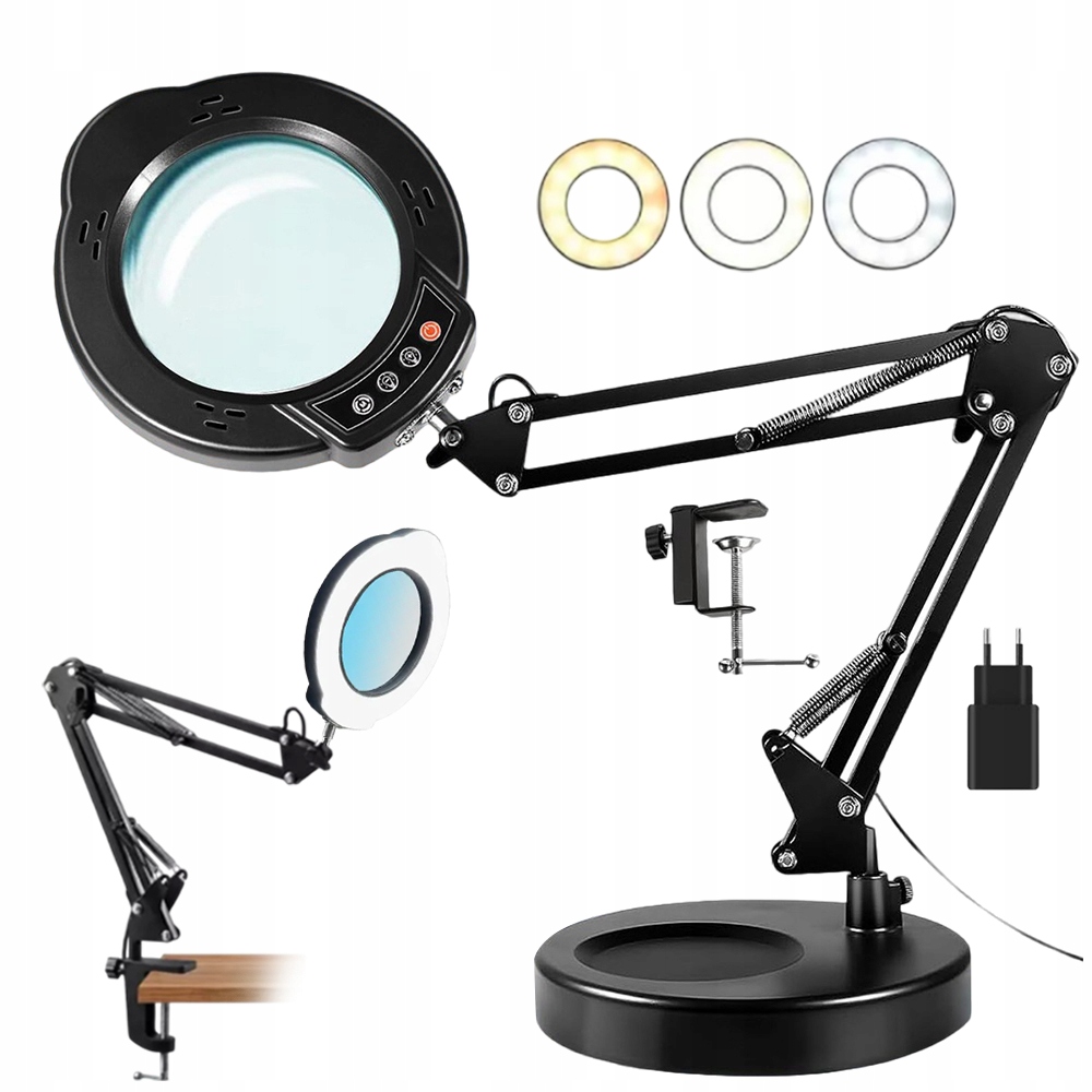 10X Lupa Sklo S Led Diodovým Světlem Lampa 5 Barev