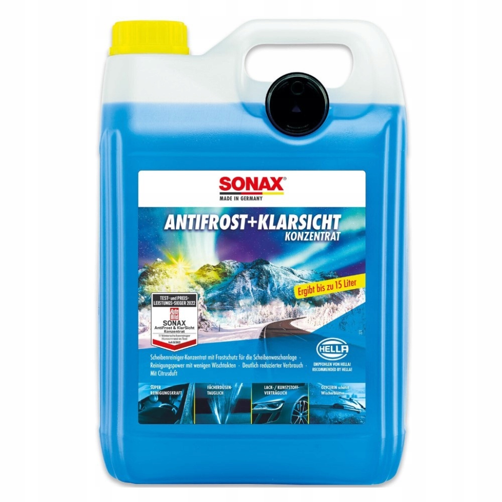 Zimní kapalina do ostřikovačů Sonax AntiFrost Koncentrát, 5 L Do 15 Litrů
