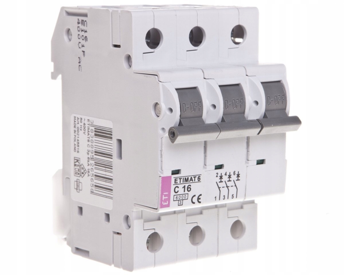 

Wyłącznik nadprądowy 3P C 16A 6kA Ac 002145516
