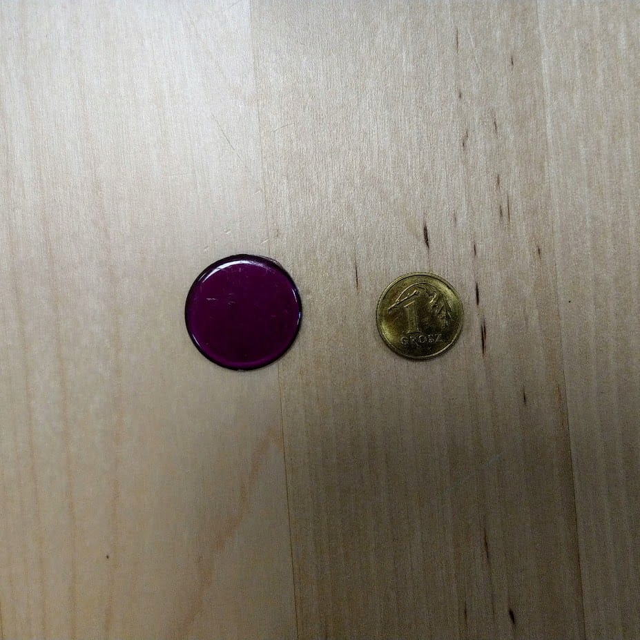 Przezroczyste krążki 20mm - fioletowy (100 szt.) Stan opakowania oryginalne