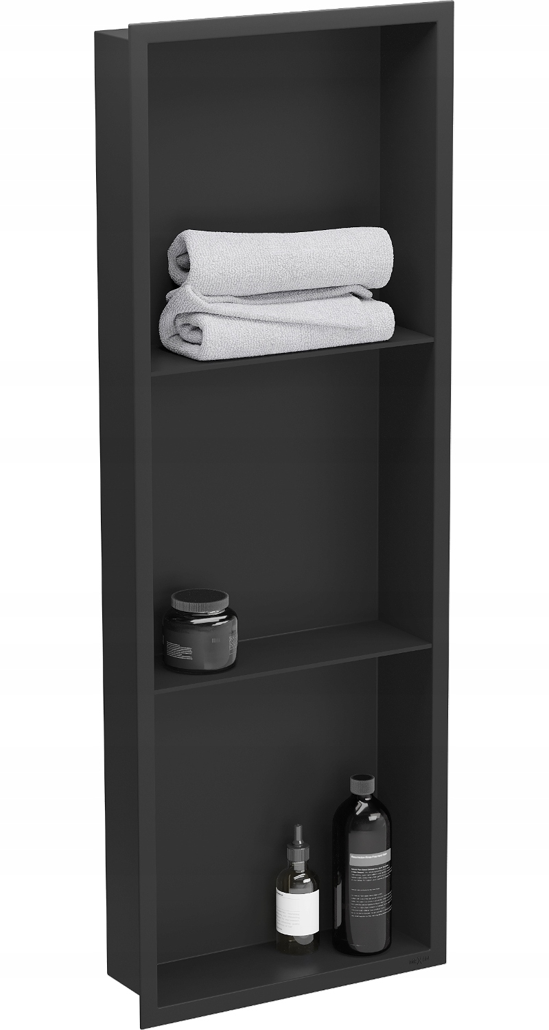 Mexen Półka Wnękowa Łazienkowa Ścienna Z Kołnierzem 90x30x10 CM Czarna