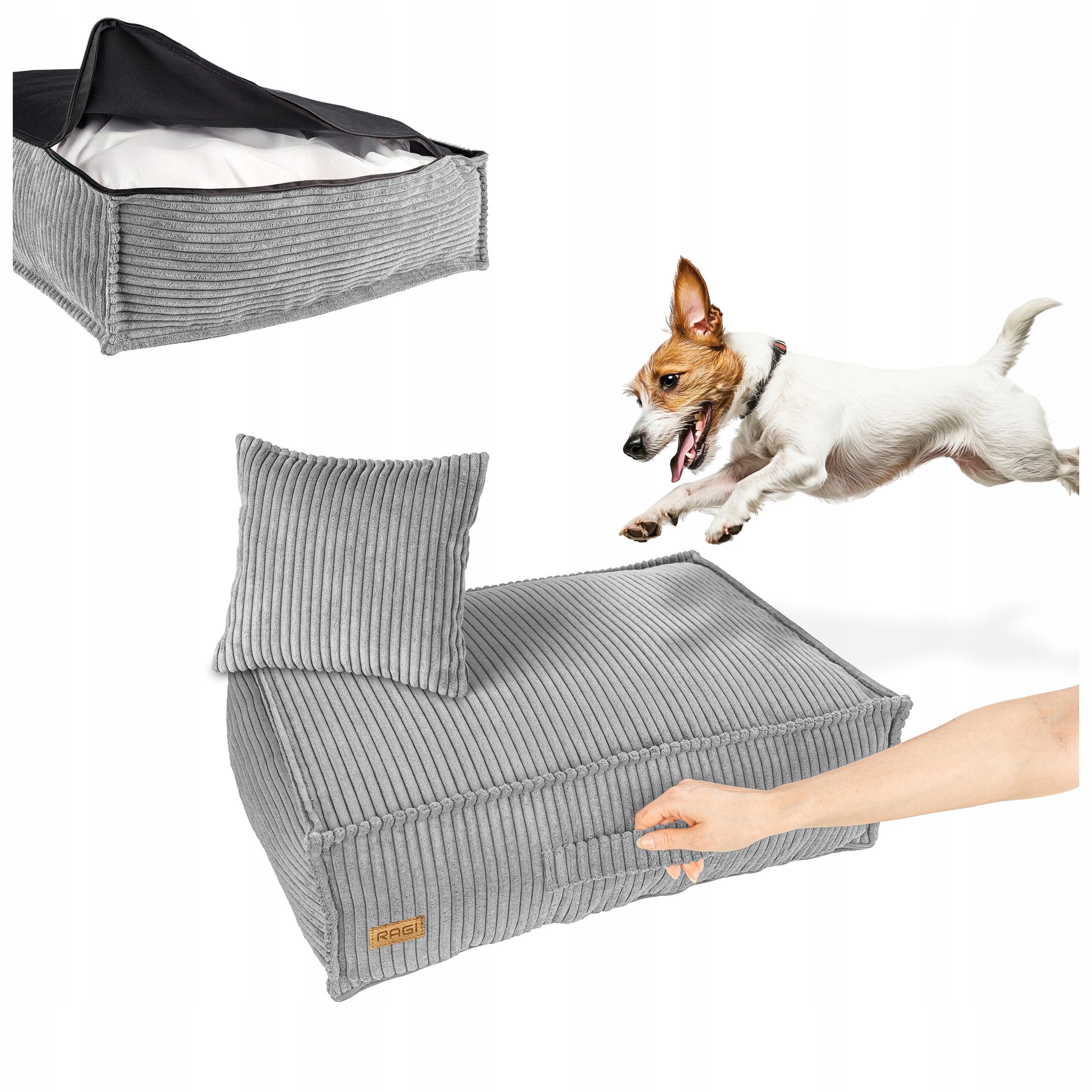 Levně Pelíšek pro malého psa Matrace Potah pro psa Světle šedá M 60x50 cm