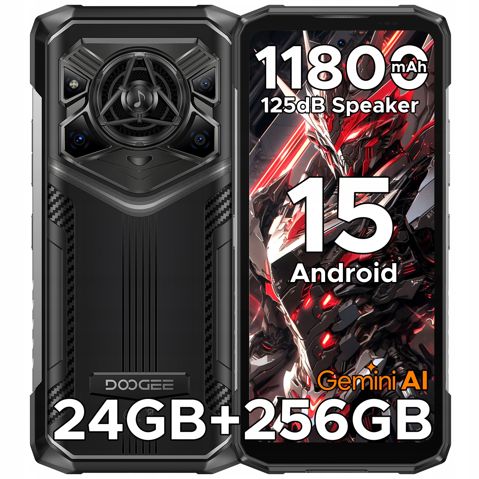 Doogee Blade20Pro Smartfon Pancerny Militarny24+256GB 11800mAh IP69K/4G Lte