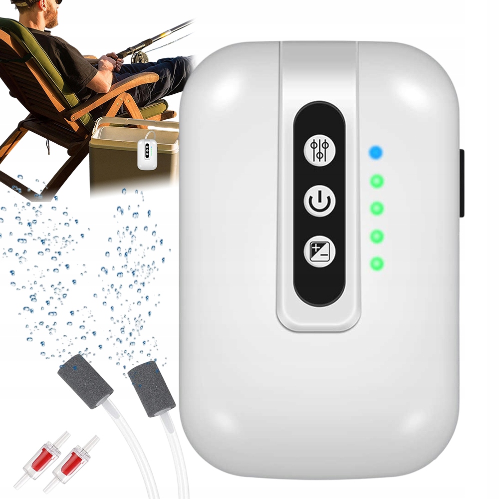 Levně Provzdušňovač Do Akvária, Pumpa 2W, Tichý, 2 Výstupy Vzduchu 30-100 L