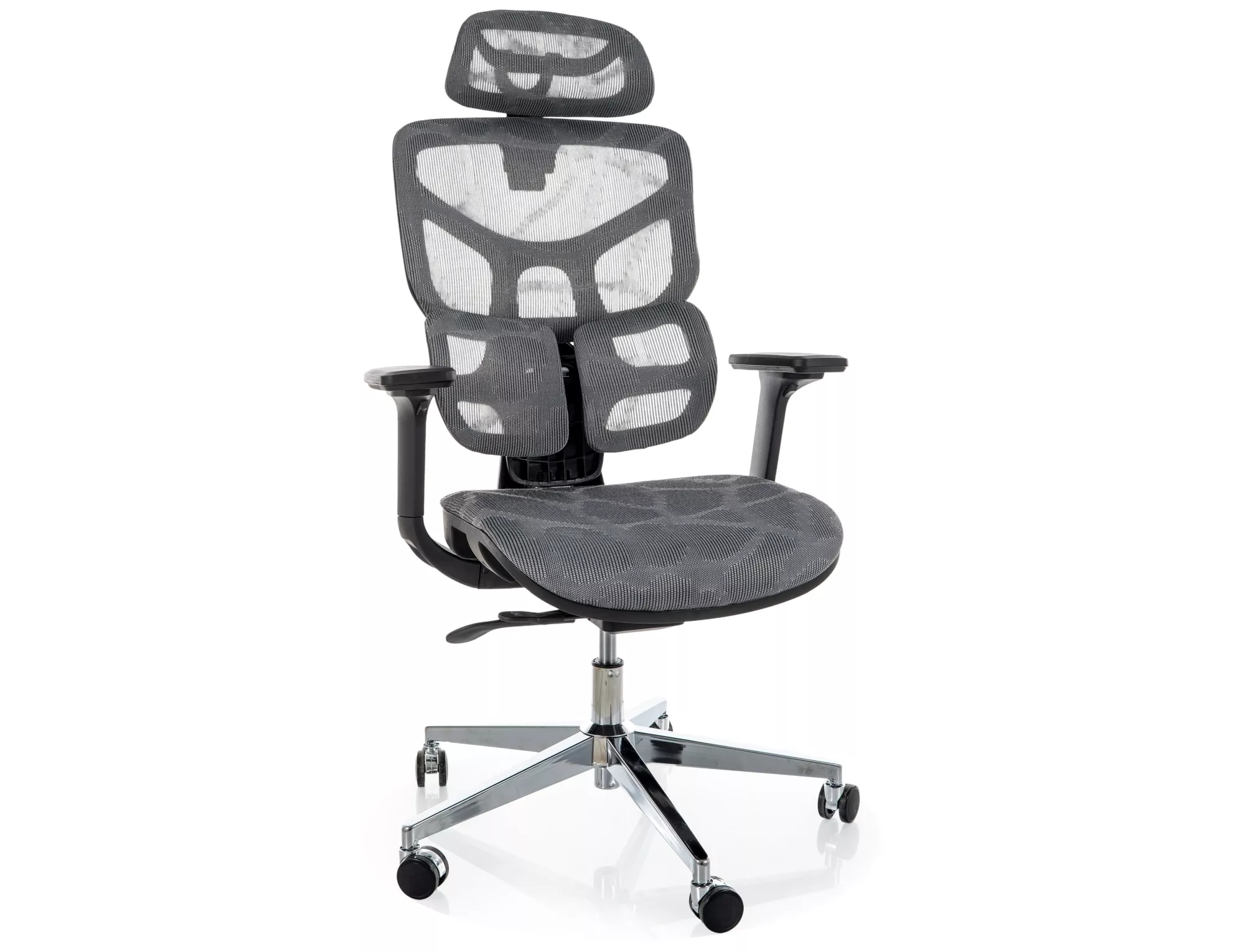 Ergonomiczny Fotel Obrotowy Siatkowy Szary Multiblock 4D Signal