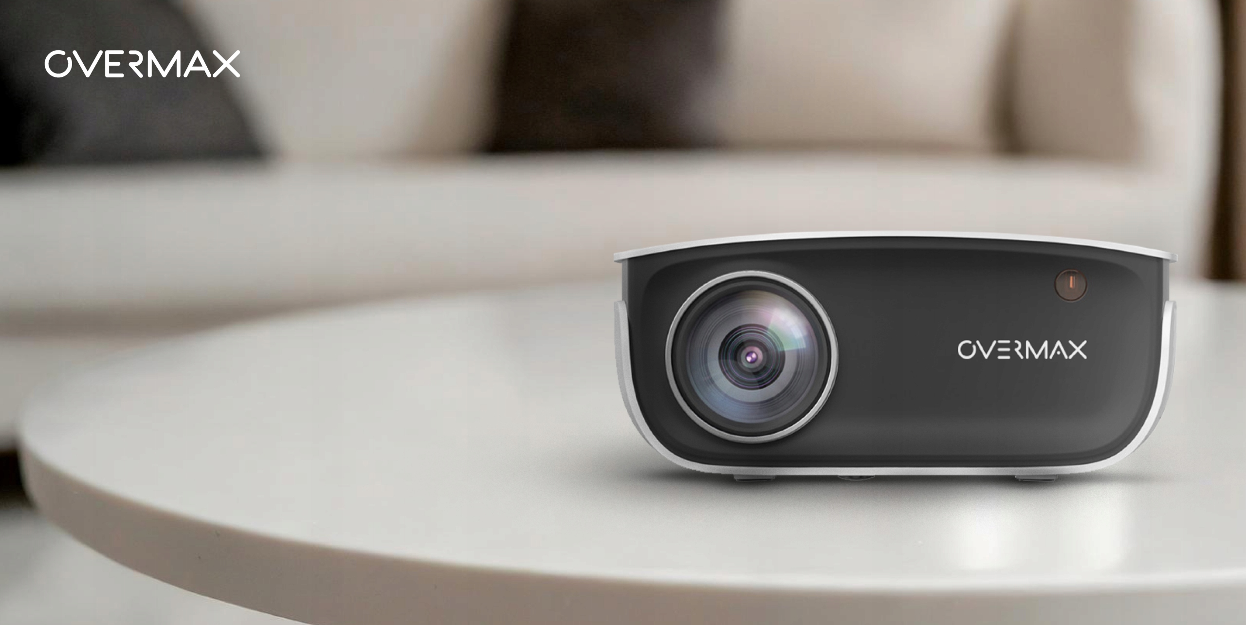 RZUTNIK DOMOWY FULL HD PROJEKTOR 16:9 1920 x 1080 1kg LED USB + HDMI Pilot Kolor biały