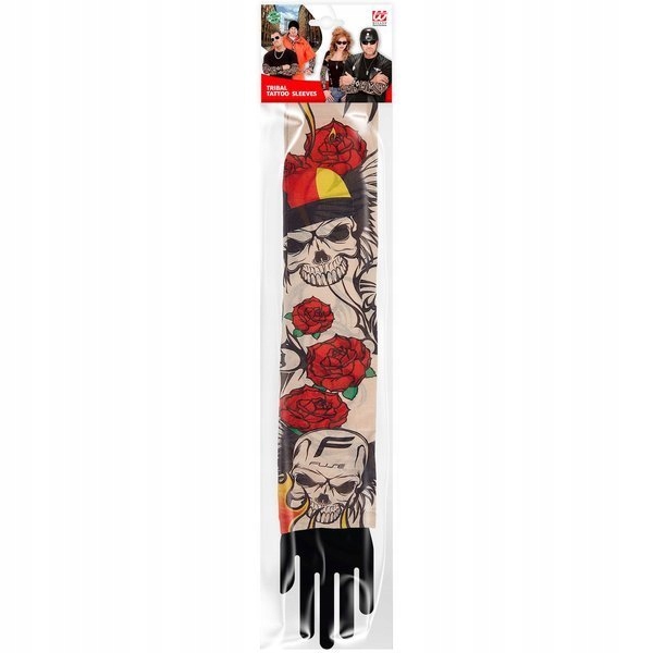 RĘKAWY SZTUCZNE TATUAŻE CZASZKI RÓŻE ROCKMAN MOTOCYKLISTA KARNAWAŁ Marka Widmann
