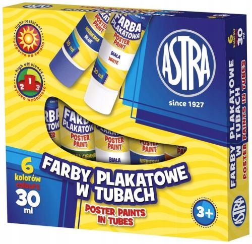 

Farby plakatowe Astra w tubie 30ml
