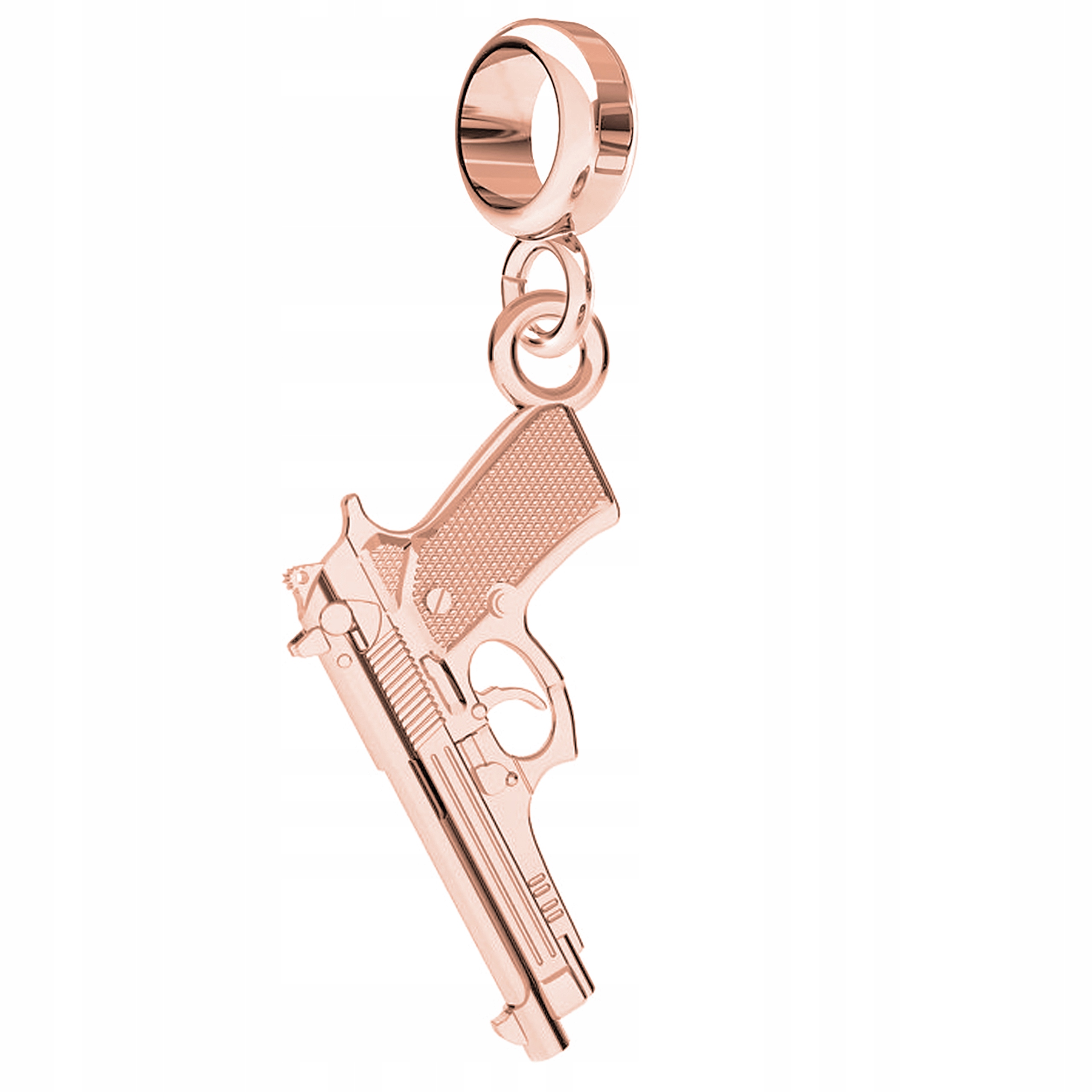 Charms Pozlacený s pistolí Zbraň Beretta Malá pistole Gun Stříbro 925