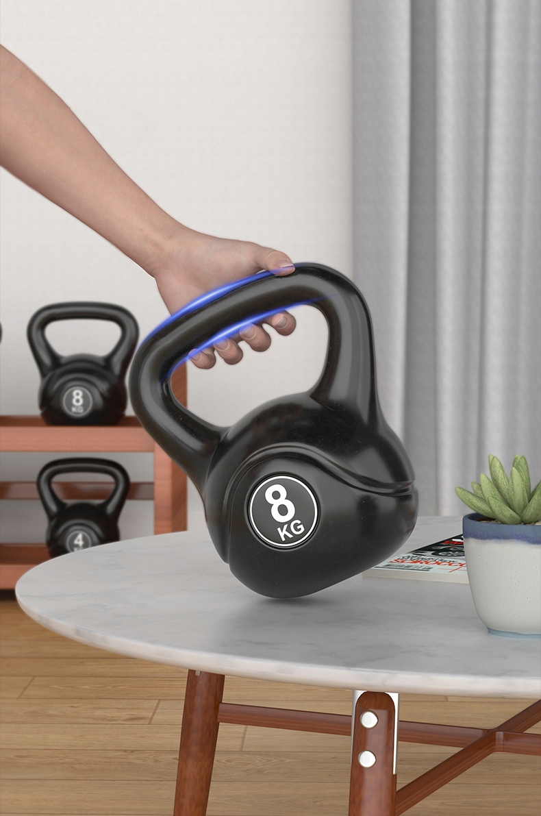 KETTLEBELL odważnik 8 KG kula KETTLE HANTLA hantel FITNESS ABS DO ĆWICZEŃ Kolor dominujący czarny