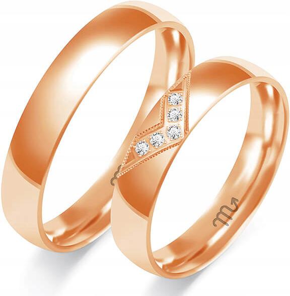 Svatební prsten růžové zlato svatba 14K 585 vel. 8 9 10, originální s gravírováním