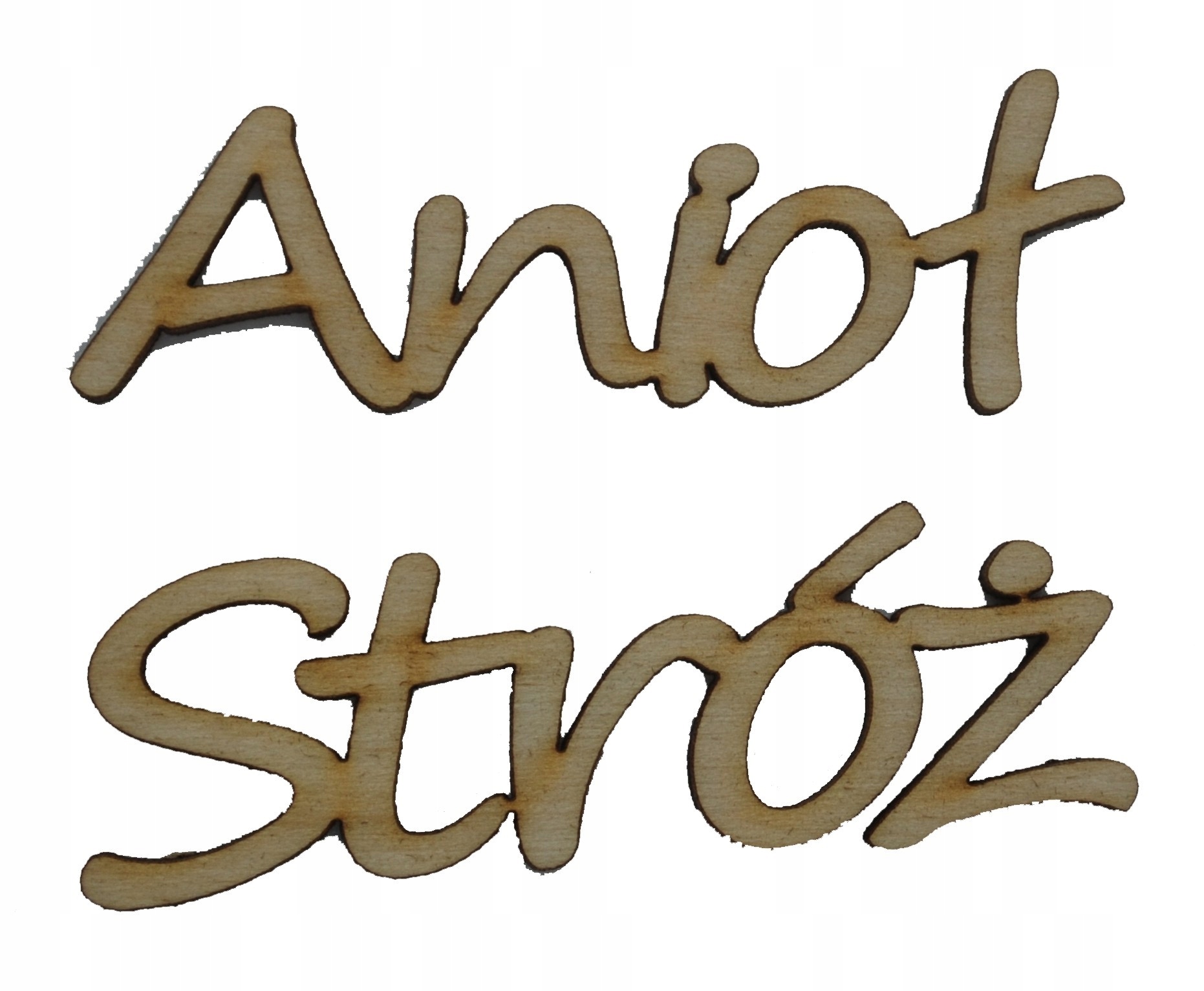 Dekor napis Anioł Stróż 2x2x6cm drewno decoupage