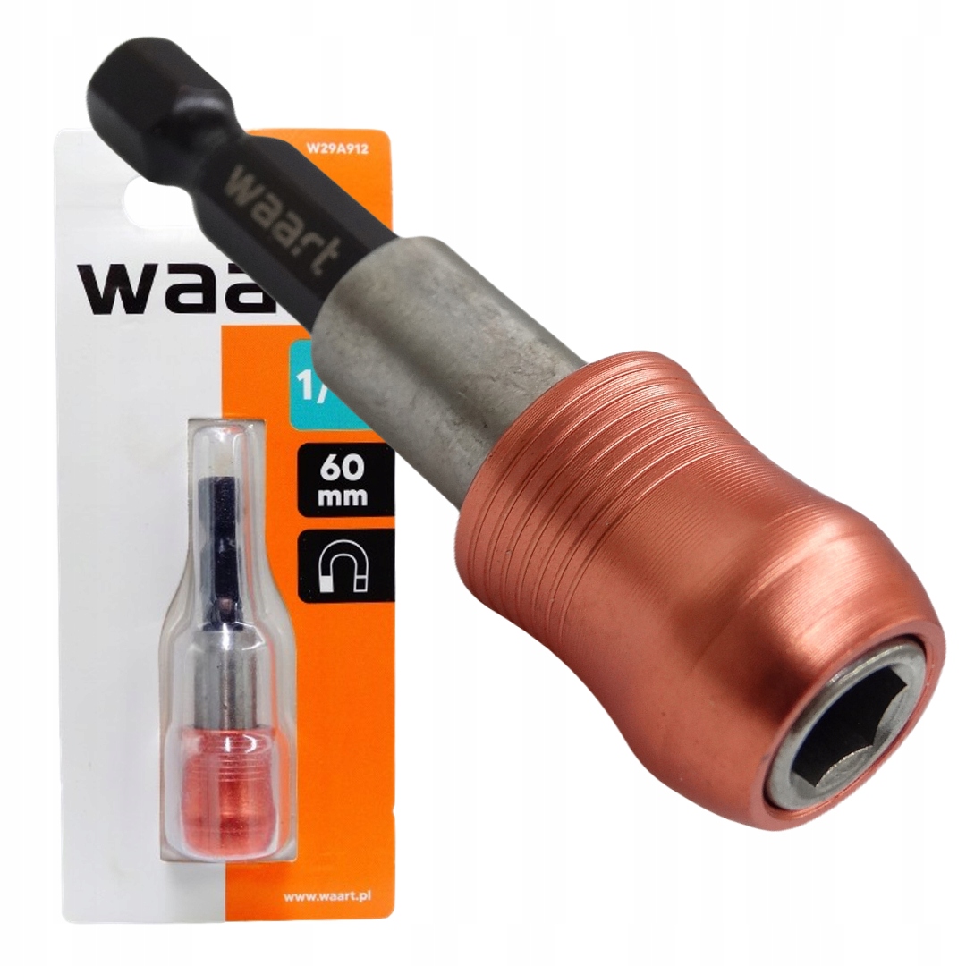 Uchwyt adapter magnetyczny końcówka do bitów szybkozłącze 1/4' 60mm Waart
