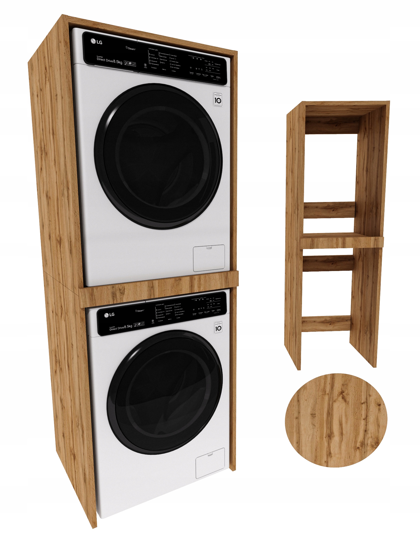 Skříňka na pračku a sušičku Slim Słupek Dub Wotan 180x66x51,2