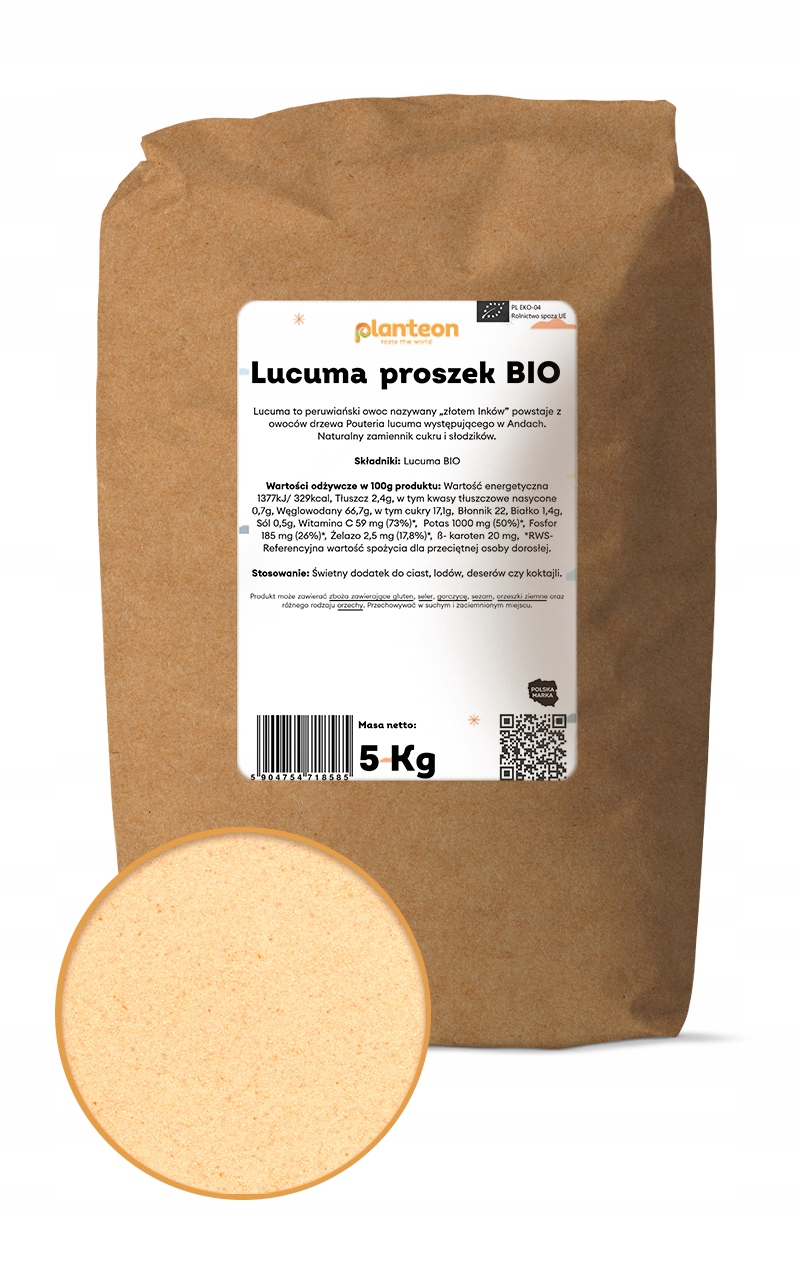Lucuma prášek Bio 5 kg Lucuma mleté ovoce v prášku přírodní bez chemie
