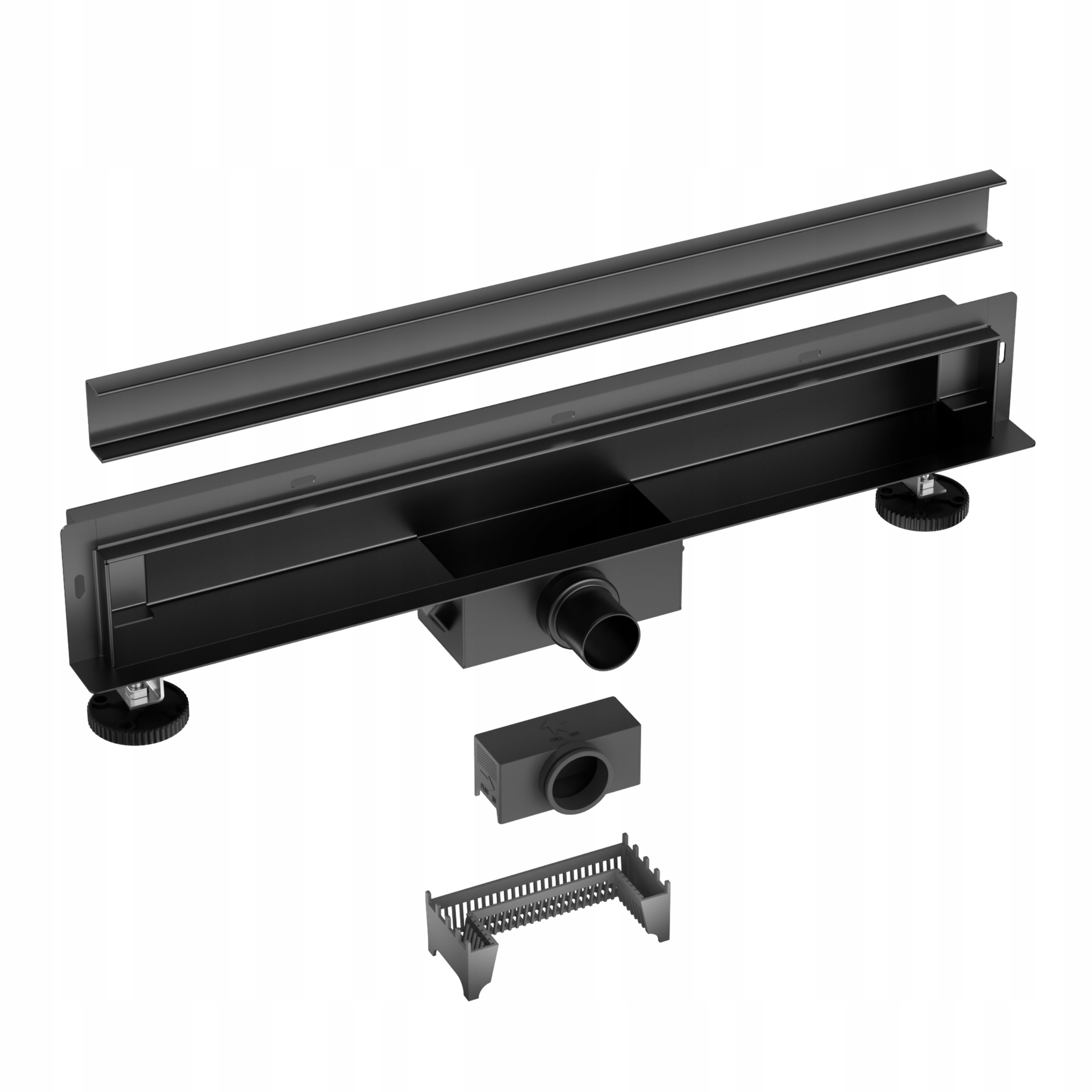 Čierny Nástenný Lineárny Odtok 80 CM Nerezová Oceľ 55 L Min 2 V 1
