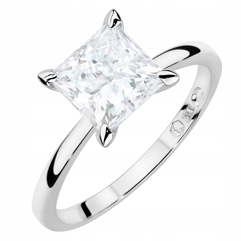 Zlatý Prstýnek pr. 585 s čtvercovým laboratorním diamantem 2,00 ct 14k