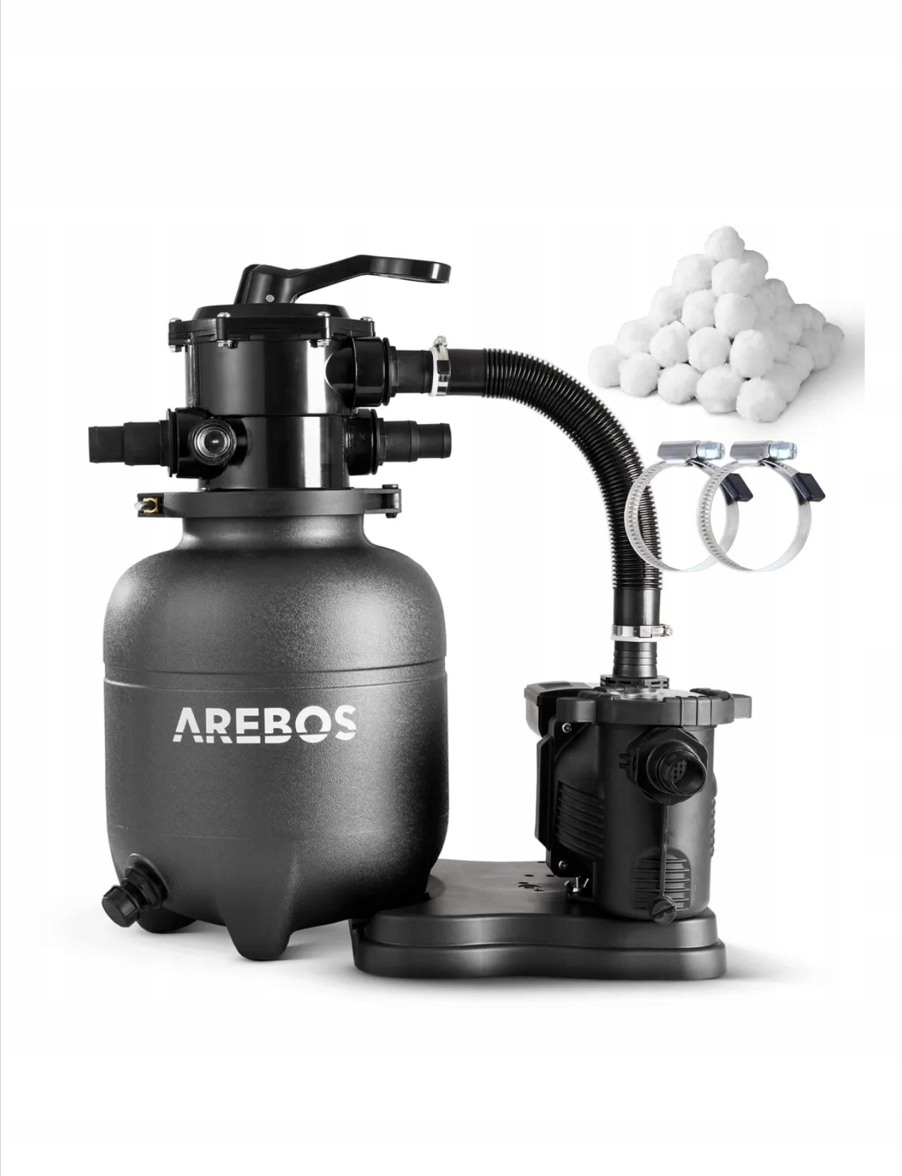 System filtrów piaskowych Arebos 350W 9500L/h 7-drożny zawór.