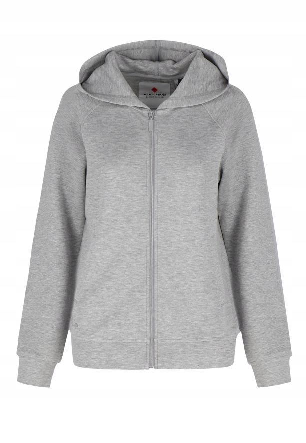 Šedá dámská s kapucí rozepínací mikina Volcano B-bella XL
