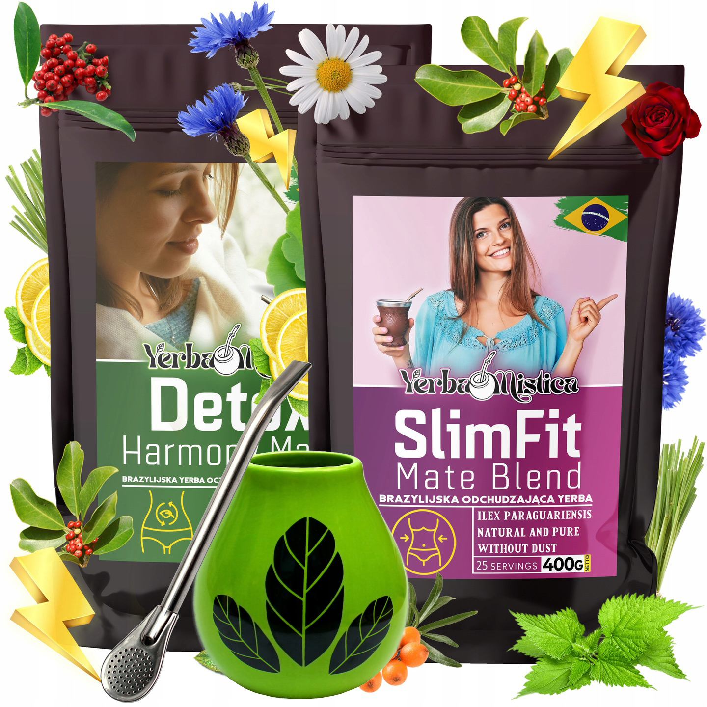 Sada Yerba Mate Detox a Hubnutí pro ženy Slim Matero a Bombilla