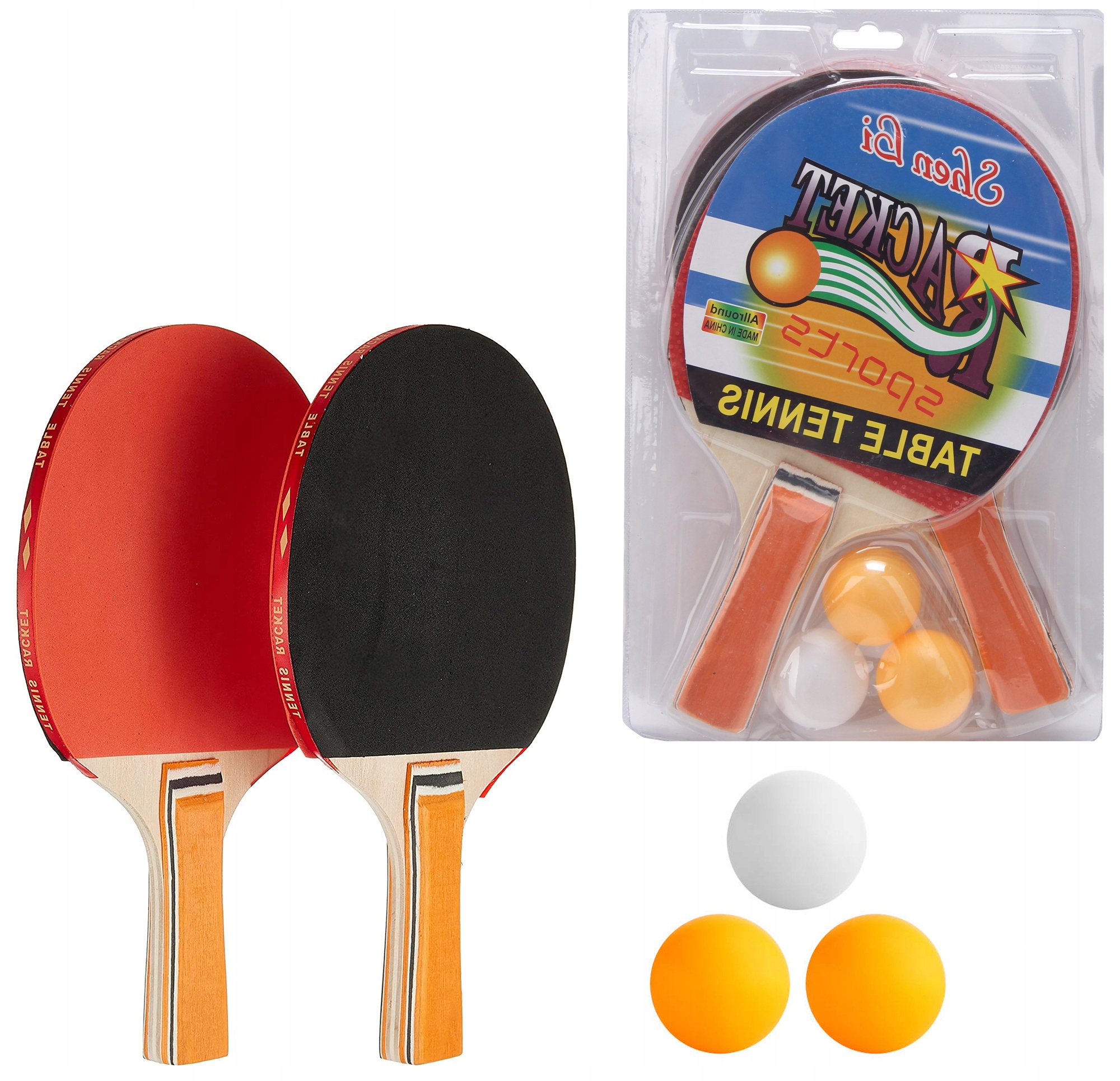 ZESTAW DO PING PONGA PALETKA PIŁECZKA PING-PONG NA PREZENT DLA DZIECI