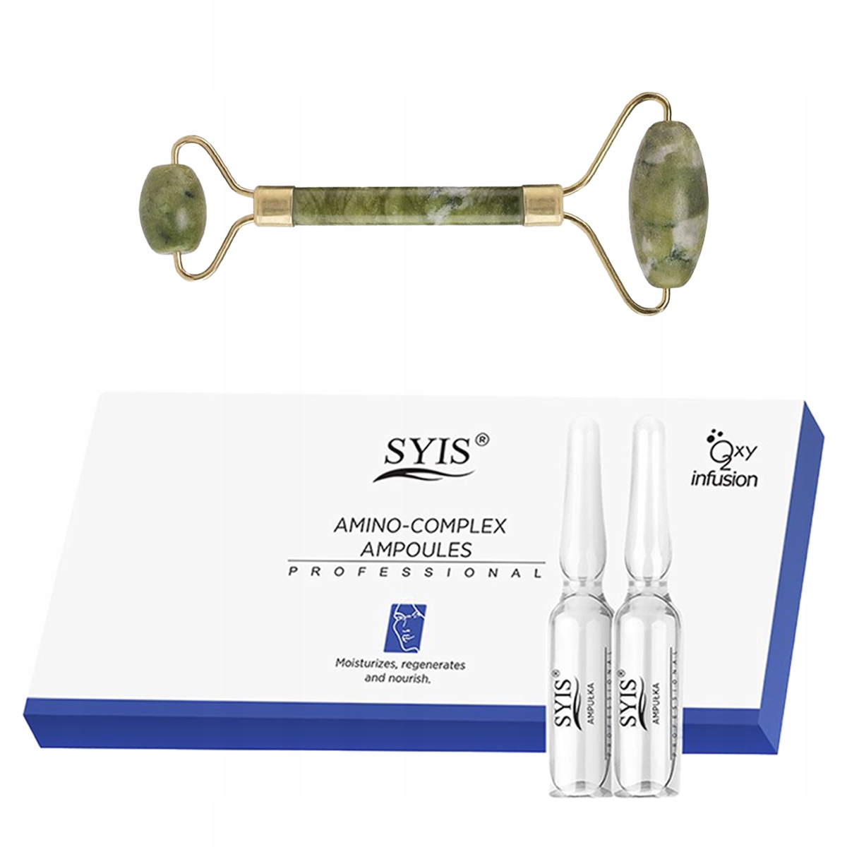Syis ampułki nawilżające do twarzy 10x3ml + ROLLER