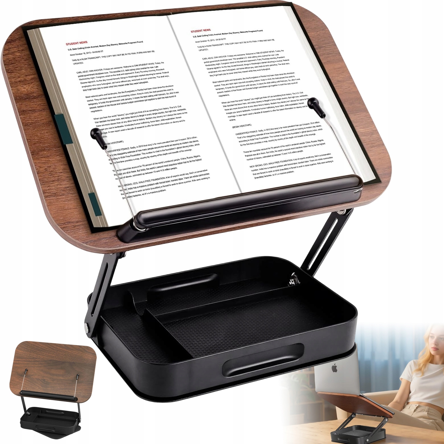 Podstavec Pod Tablet, Notebook, Kniha Na Čtení, Černý, Nastavitelný