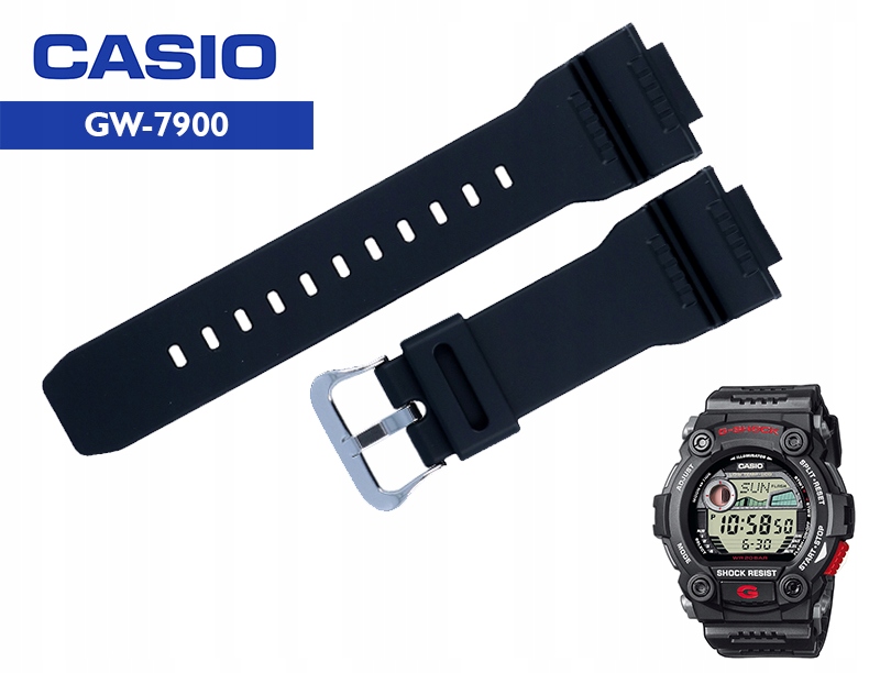 Pásek k hodinkám Casio G-7900-1, GW-7900-1, GW-7900B-1 černý originální