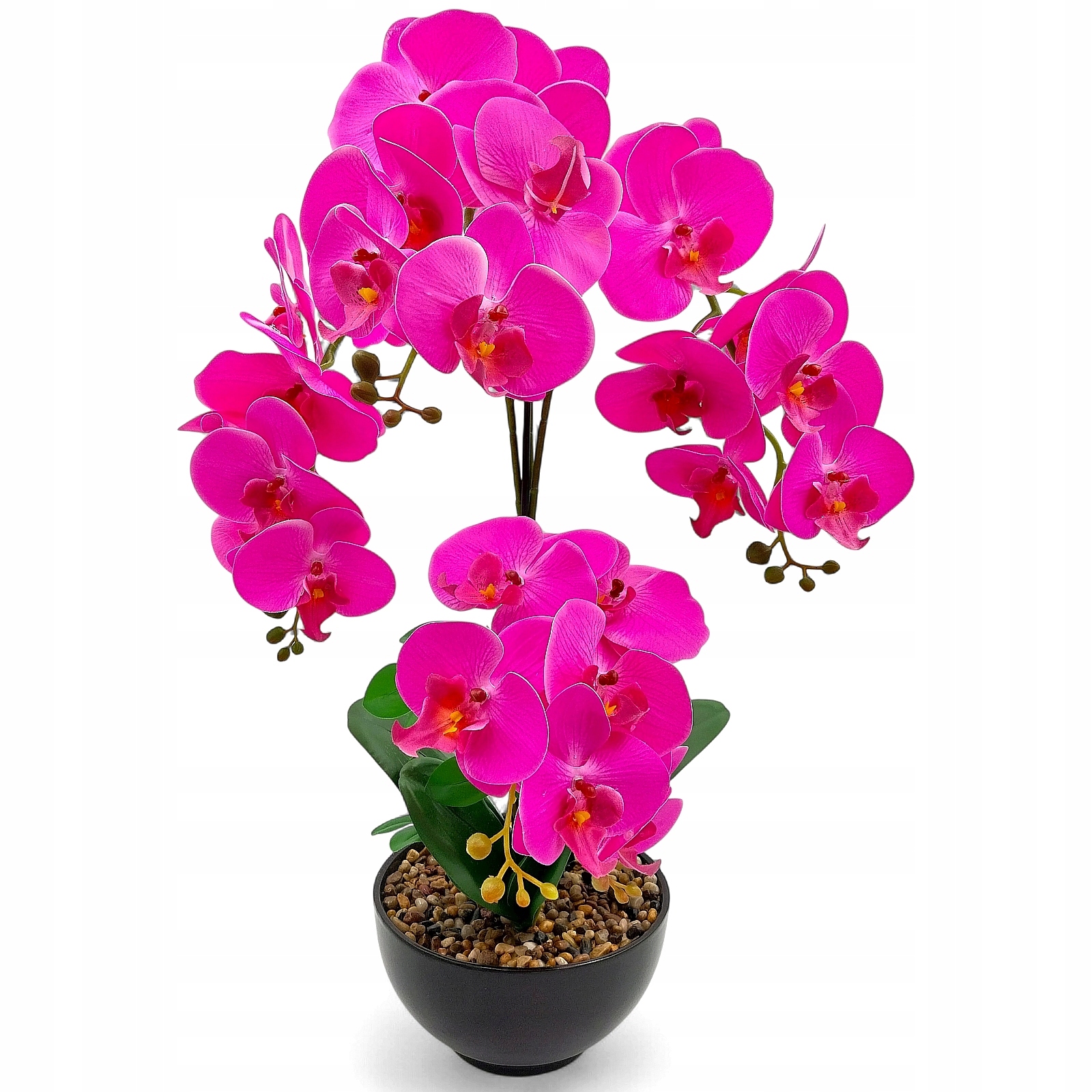 Sztuczny Storczyk W Doniczce Różowy Wysoki Duża Orchidea Dekoracyjna 60 cm
