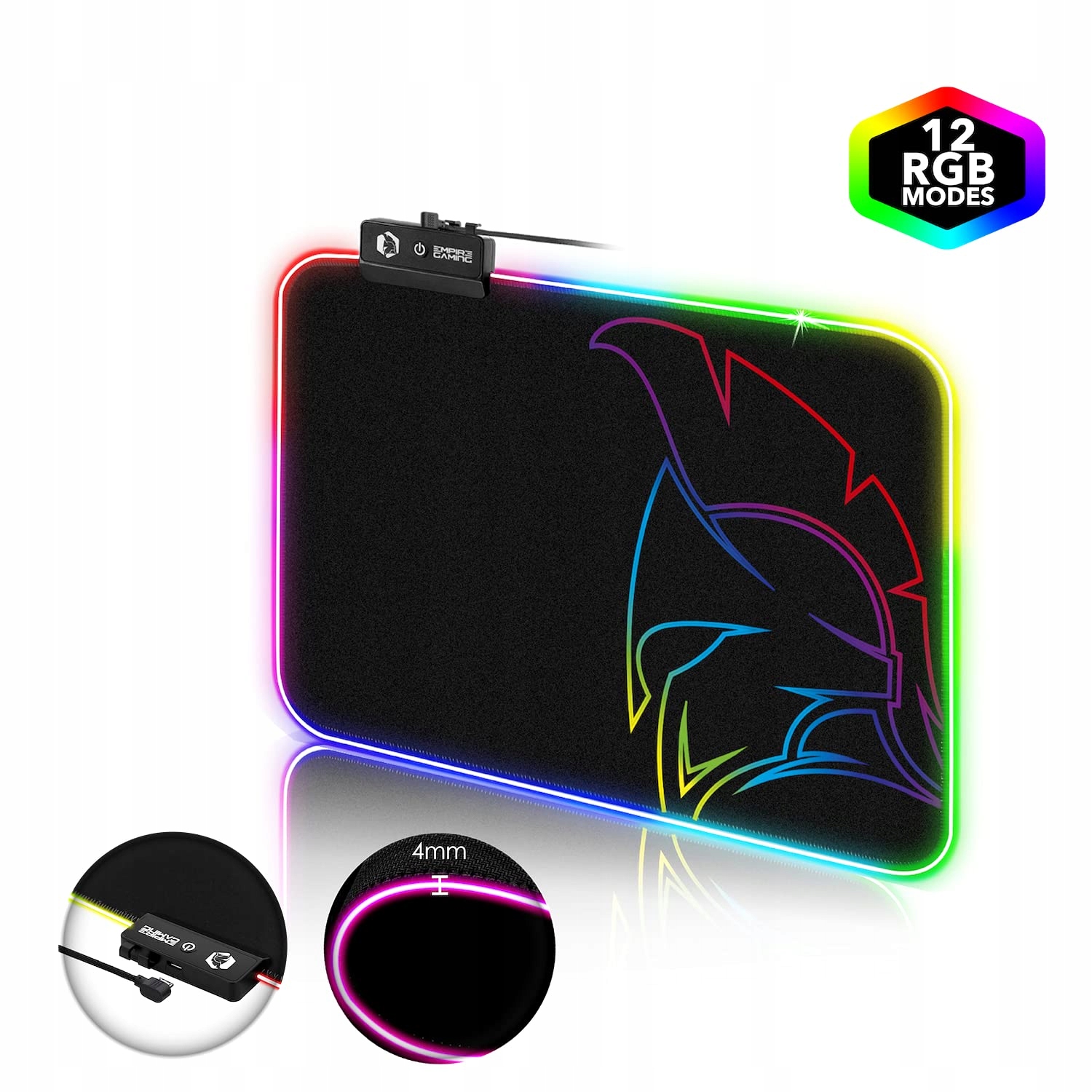 EMPIRE GAMING Podkładka Pod Myszkę RGB 12 Trybów Oświetlenia LED — miniatura 4