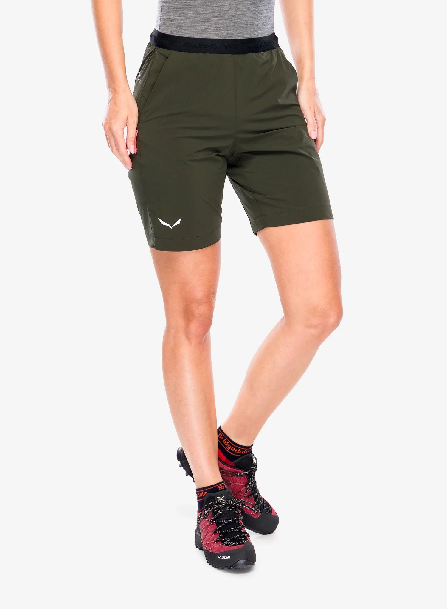 Kraťasy turistické kraťasy Salewa Puez 4 Shorts dark olive 34 (xs)
