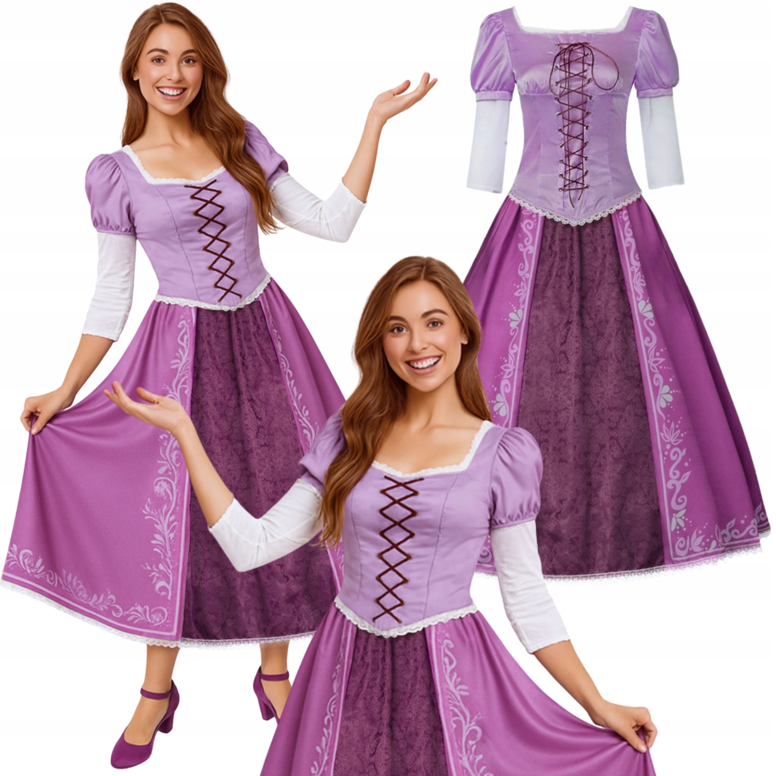 Kostým Šaty Rapunzel Zlatovláska Cosplay Karneval S M 158 164
