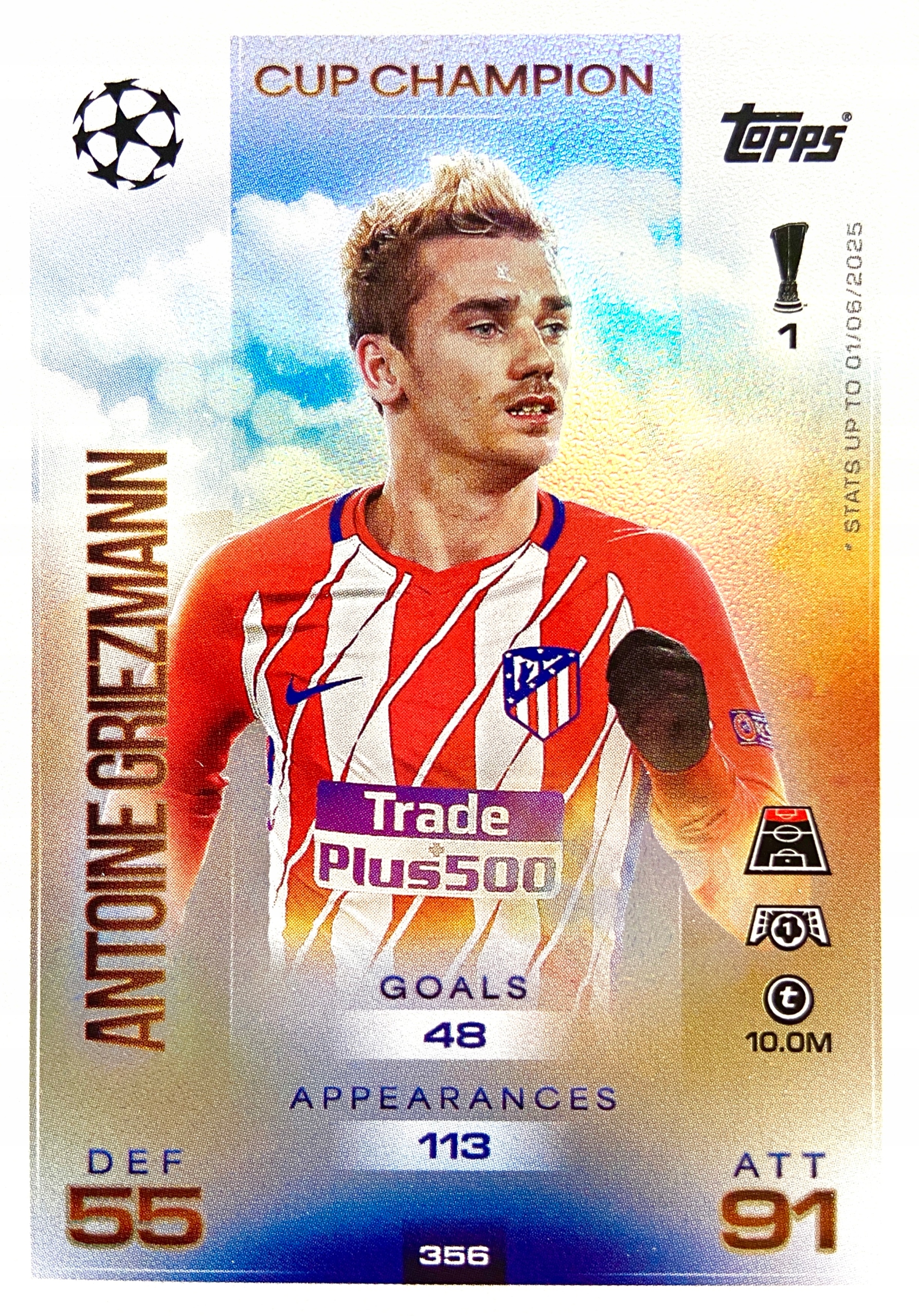 Match Attax Ucl 2025/26 2026 Cup Champion 356 Antoine Griezmann Atletico