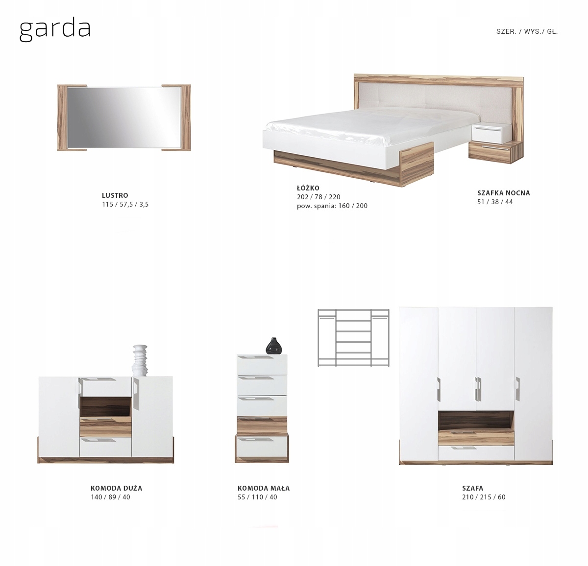 Stwórz swój zestaw mebli do sypialni - GARDA Marka Meble Noka