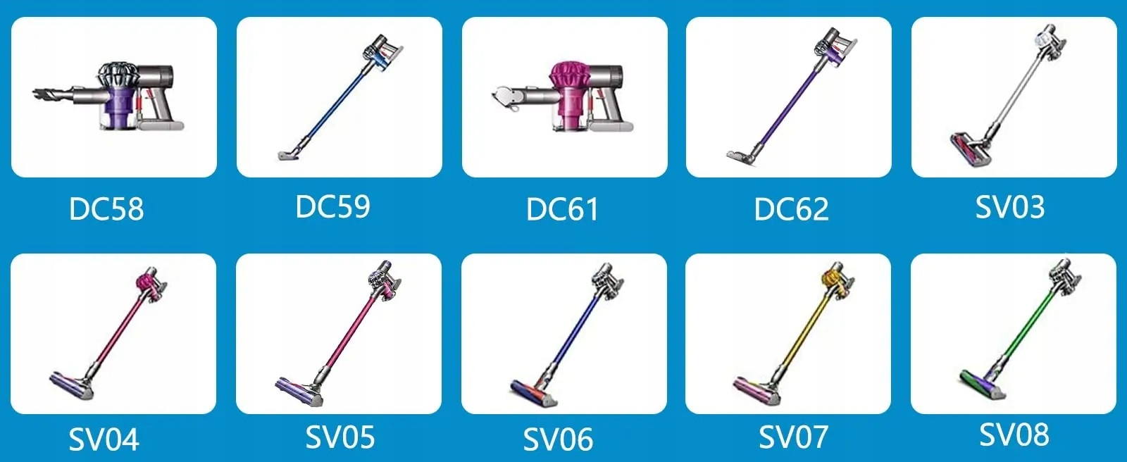 Uniwersalny akumulator bateria do Dyson V6 DC62 DC58 SV03 6000mAh filtry Model DC58/V6