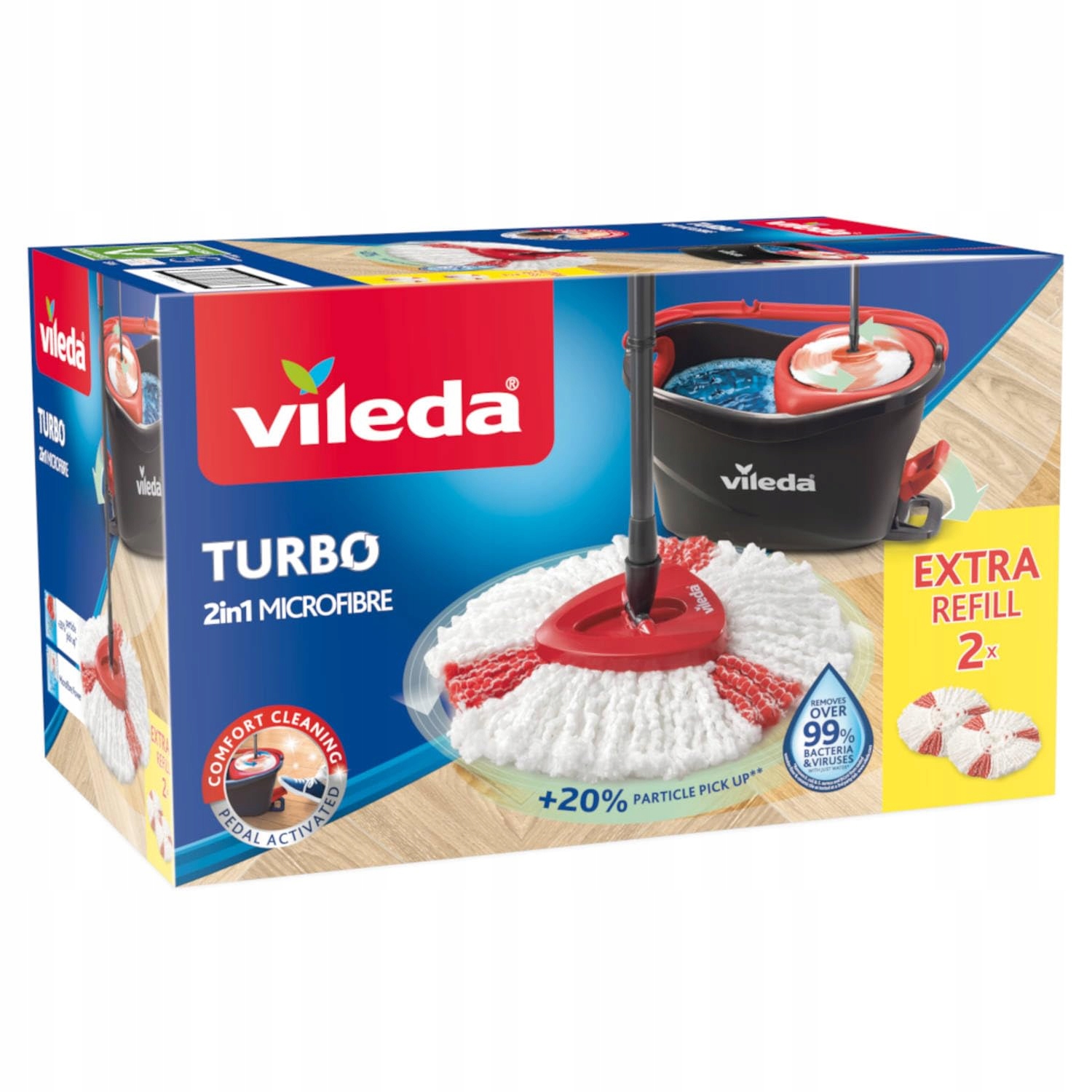 Levně Vileda Turbo 2v1 Rotační mop Kbelík 2ks náplní