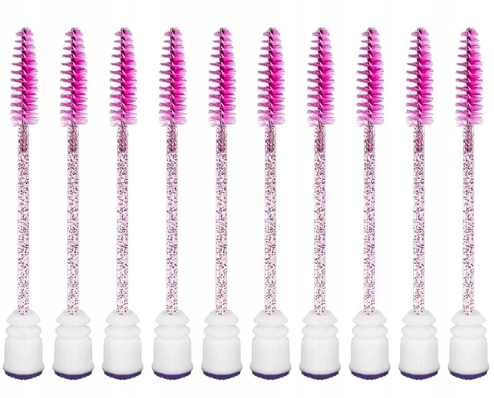 Szczoteczka Do Rzęs Spiralka 10 szt W Tubce Brokat - Rainbow