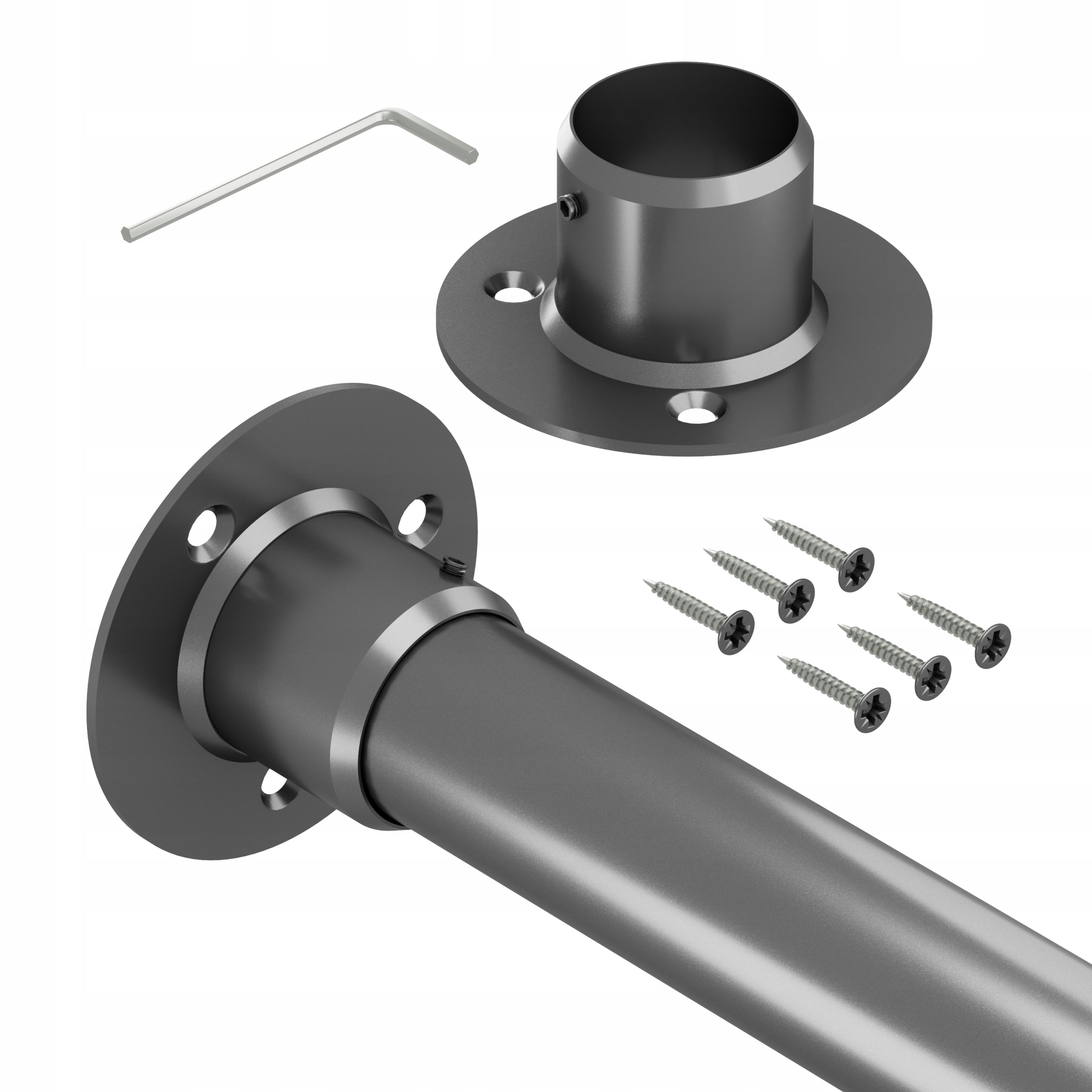 Tyč do šatní skříně silná 32 mm Grafit 200 cm Strong III