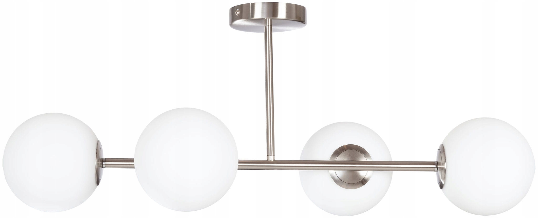 Lampa sufitowa Milano 4 klosze mleczne kule silver EP1C15