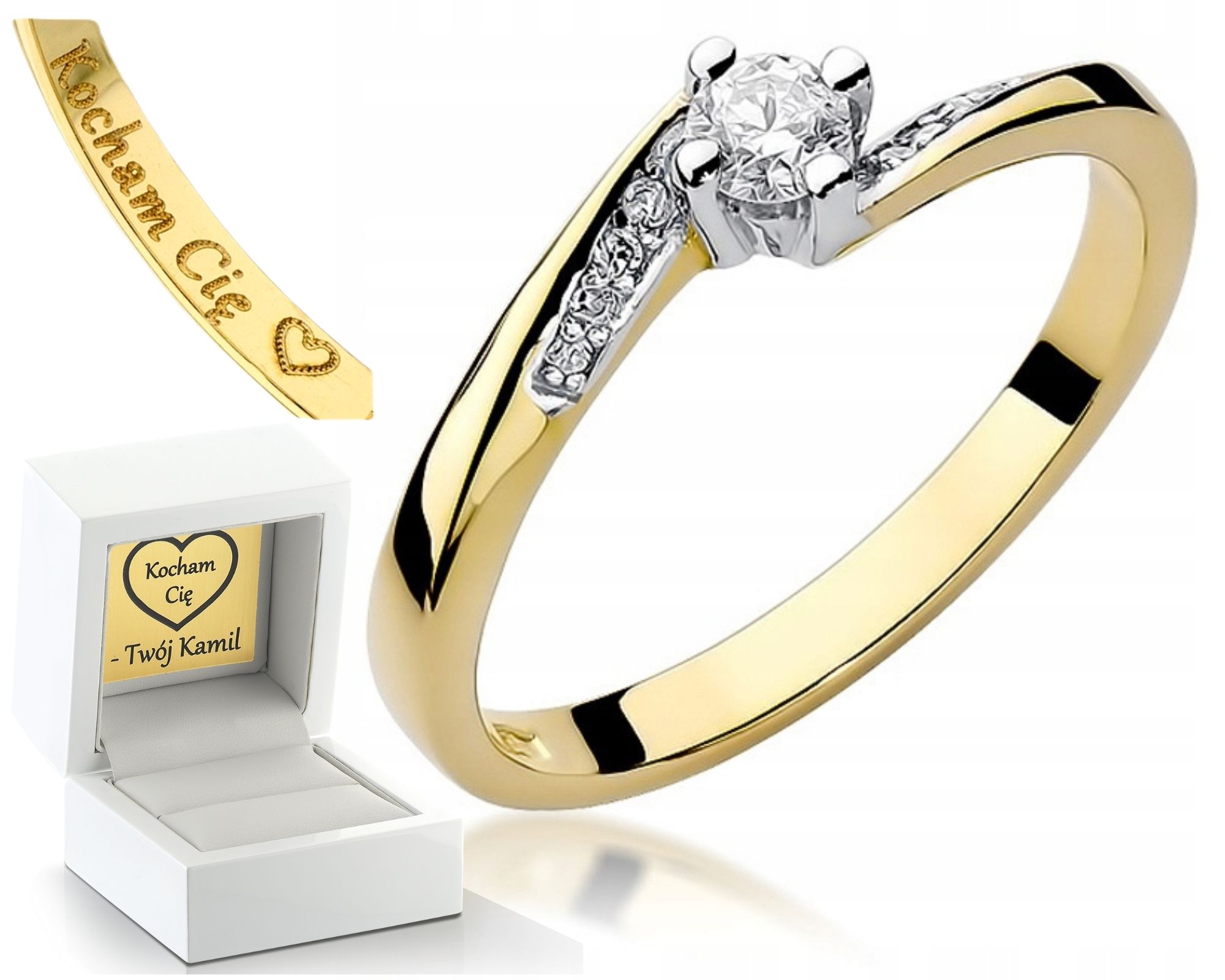 Klasický Prstýnek S Brilianty 0,19 Ct Zásnubní Obchod Pro Ženu