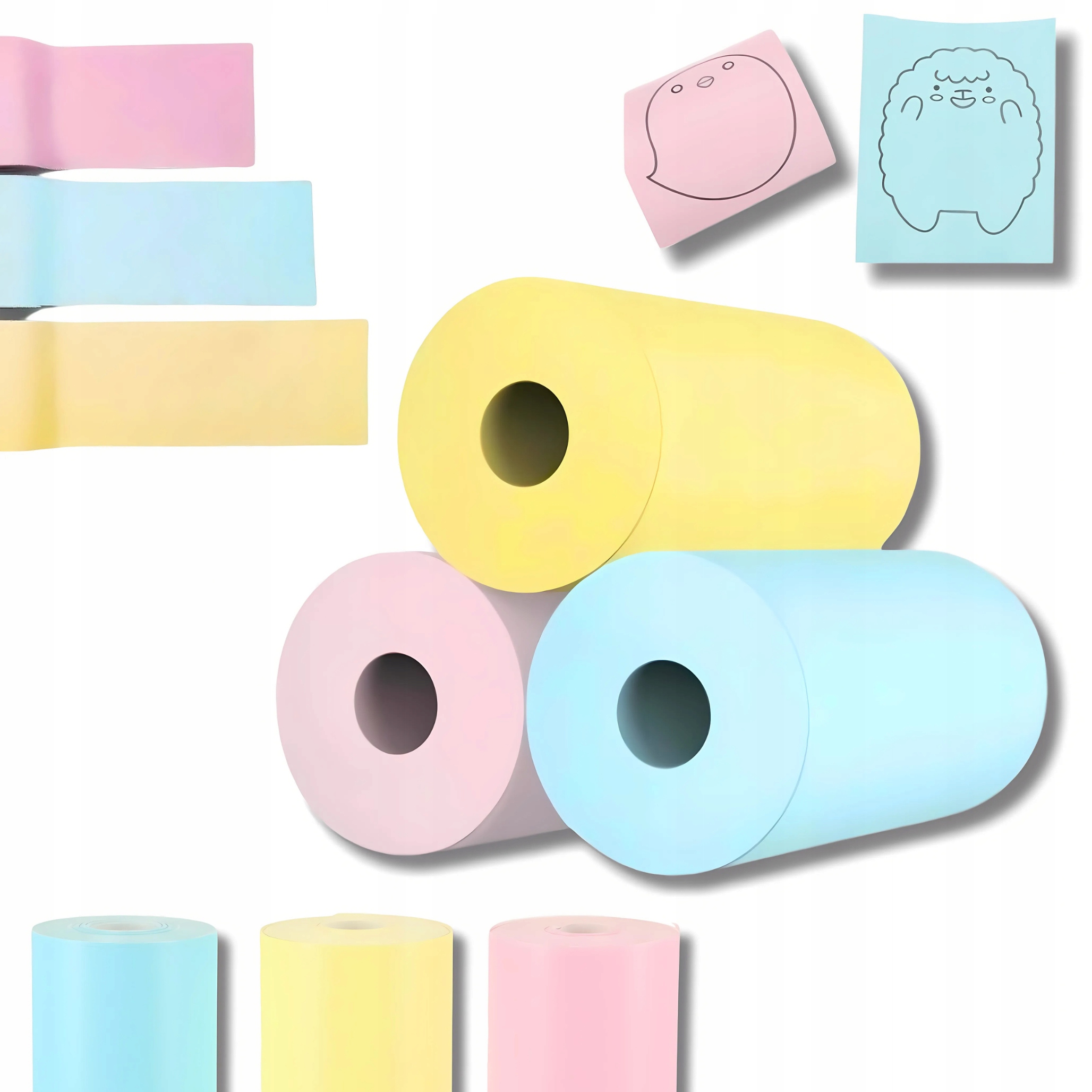 KOLOROWY PAPIER SAMOPRZYLEPNY x 3 sztuki do DRUKUSIA DRUKARKI TERMICZNEJ