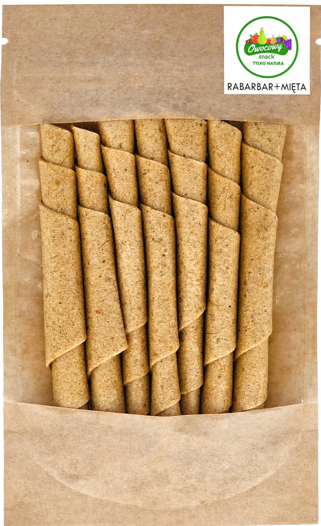 ROLLSY OWOCOWE Rabarbarowe z Miętą 50g Owocowa przekąska naturalna Rabarbar Rodzaj rollsy